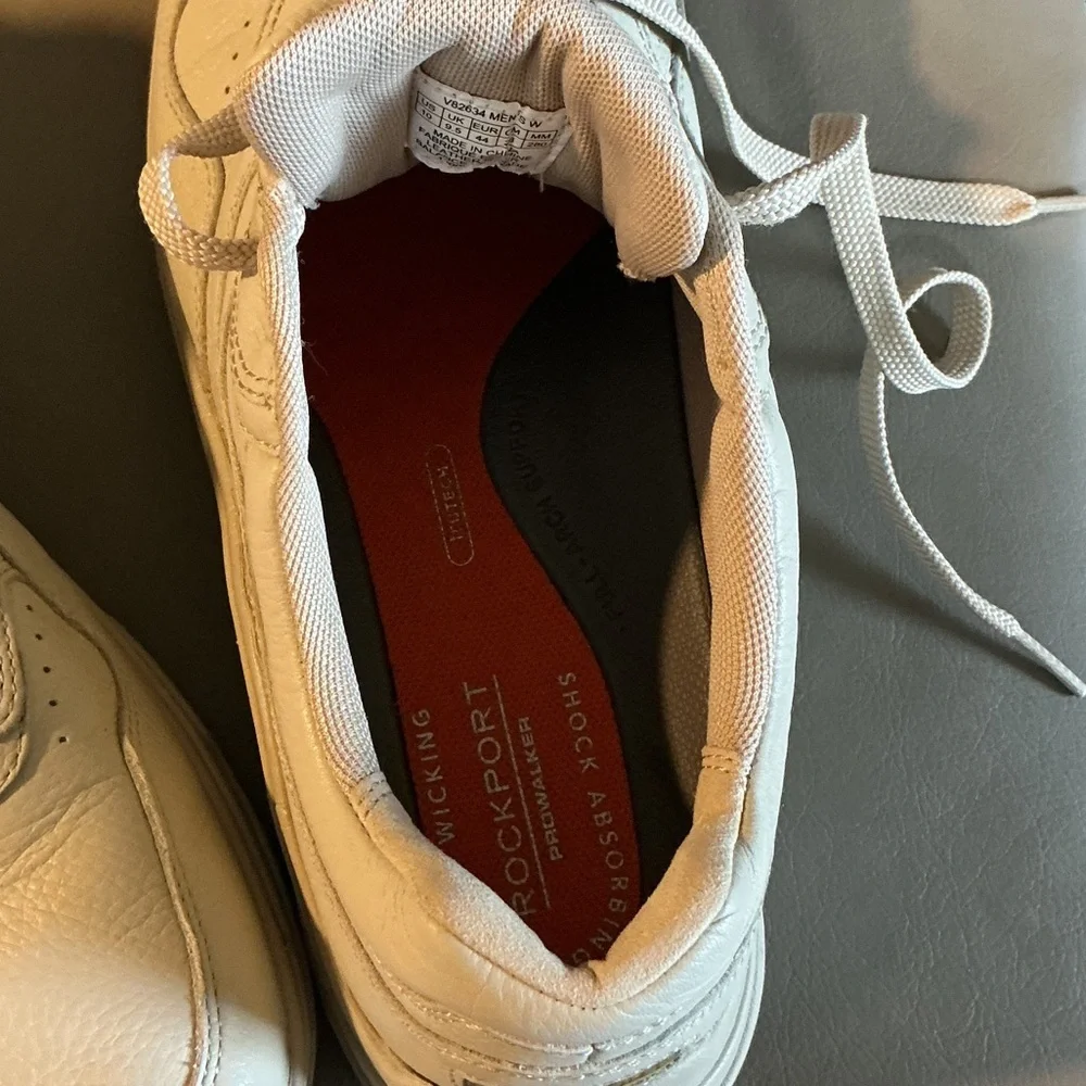 Rockport Men's White Leather Athletic Sneakers